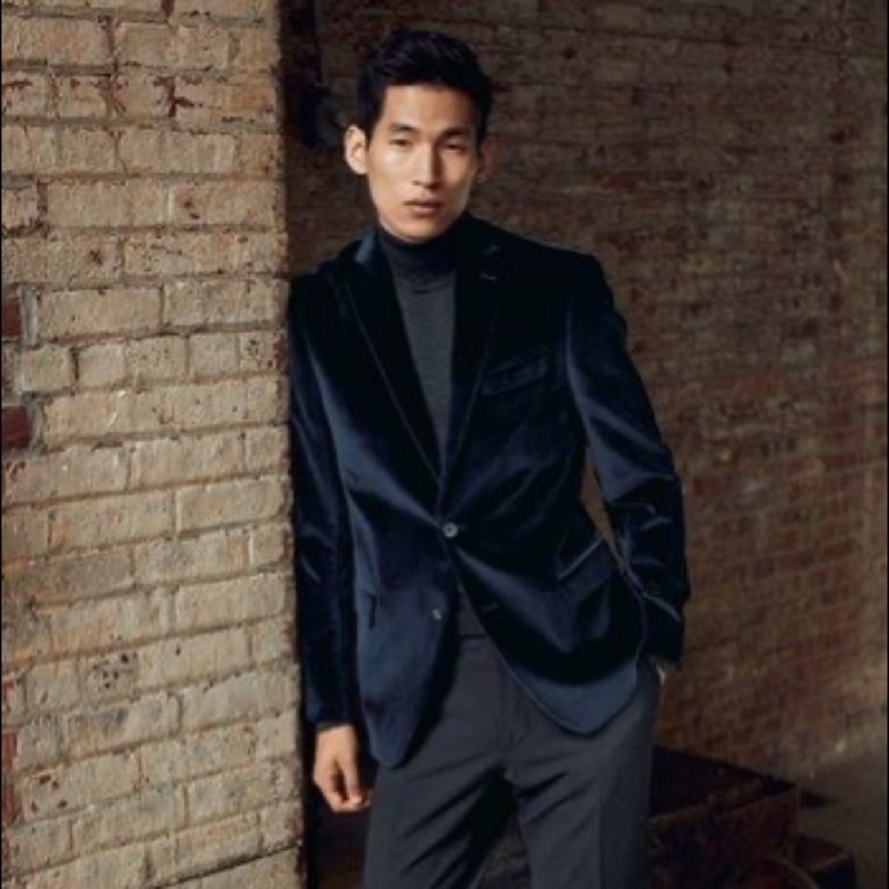 Michael Kors Navy Velour Blazer